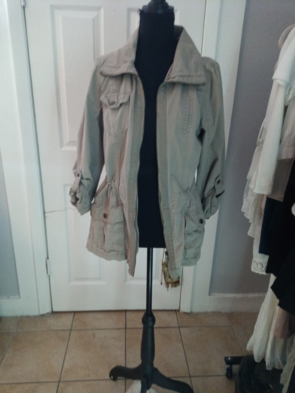 Ashley By 26 International Women's Light Taupe Utility Jacket